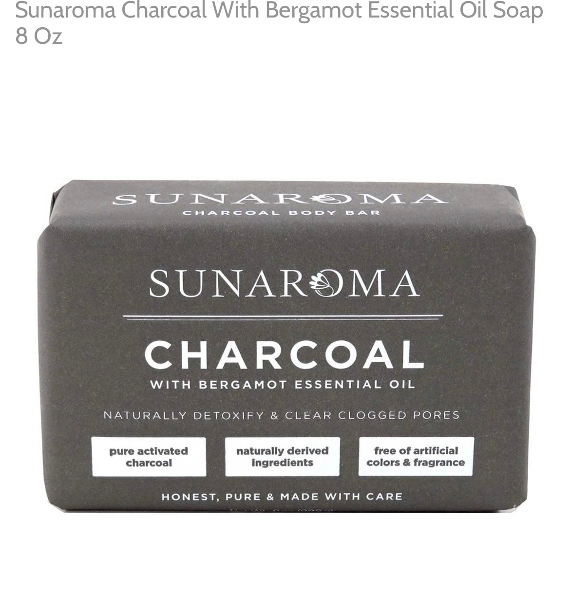 Soap(Charcoal detoxing body bar soap by sunaroma 8oz)