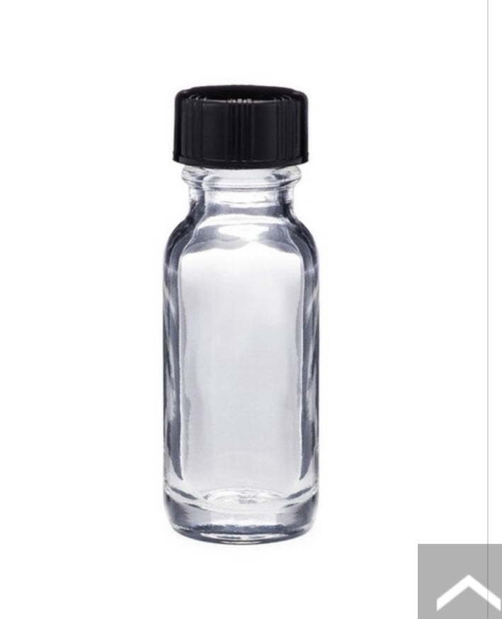 Bottles(0.5 oz Empty Glass clear Boston Bottle with cap)