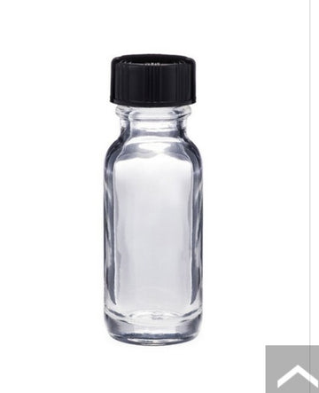 Bottles(0.5 oz Empty Glass clear Boston Bottle with cap)