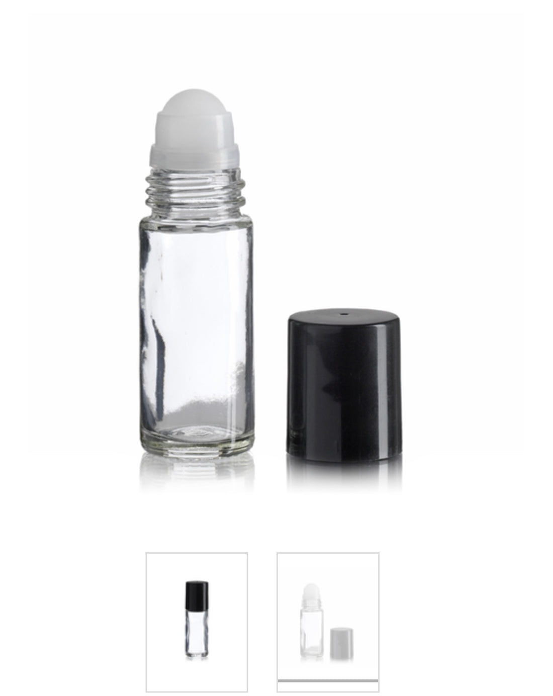 Bottles(Roll on Glass Bottle 1oz Plain with ball & cap)