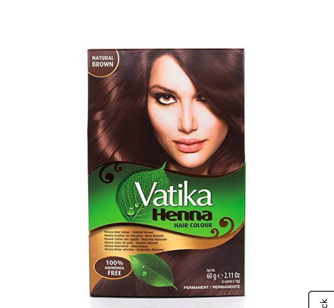 Hair & Face solution(Vatika henna hair colour Brown 2.11oz)