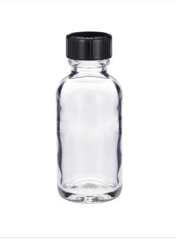 Bottles(1oz Empty Glass clear Boston Bottle with cap $0.75)