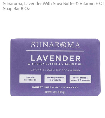 Soap(Lavender calming body bar soap by sunaroma 8oz)