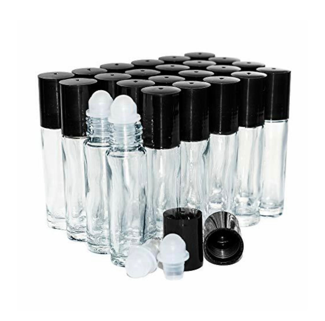 Bottles(Roll on Glass Bottle 0.3oz Plain with ball & Cap)