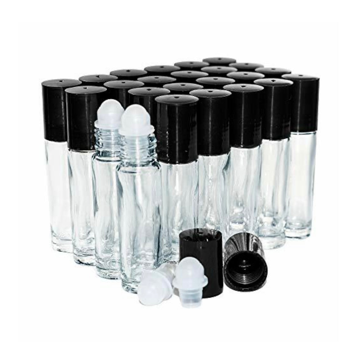 Bottles(Roll on Glass Bottle 0.3oz Plain with ball & Cap)